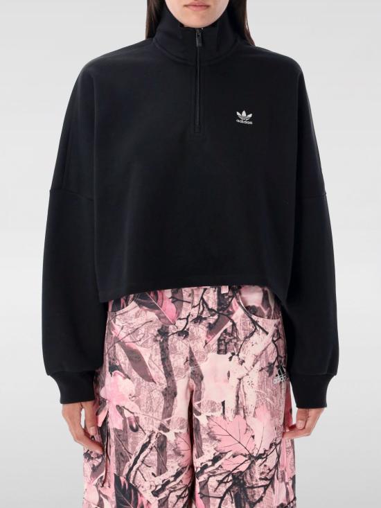 25FW 아디다스 에센셜 하프집 플리스 스웨트셔츠  IW0951 Black