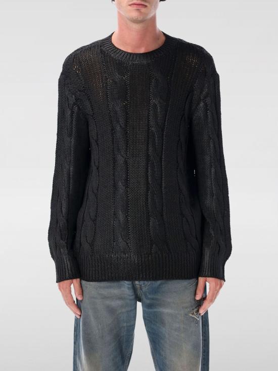 25FW 디젤 K-MICHIU 샤이니 케이블 니트 스웨터 A191870NKCP 9XX Black
