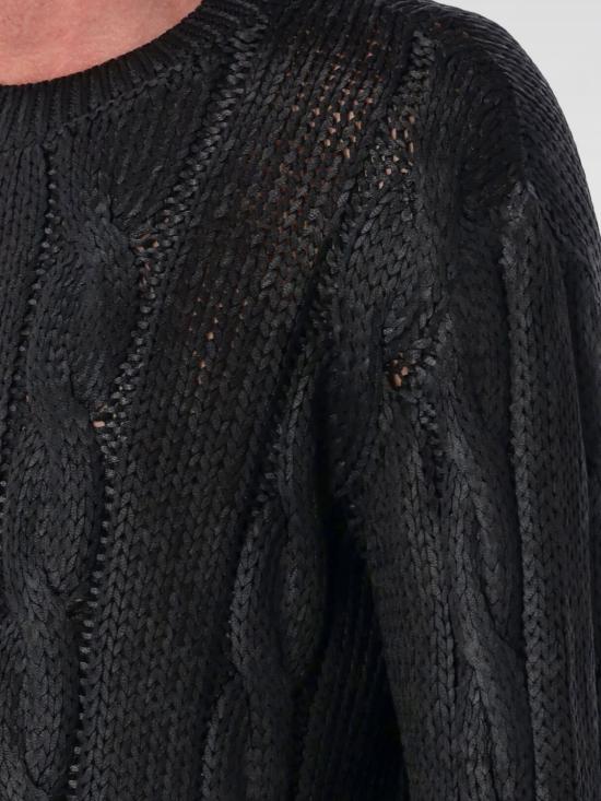 25FW 디젤 K-MICHIU 샤이니 케이블 니트 스웨터 A191870NKCP 9XX Black - DIESEL