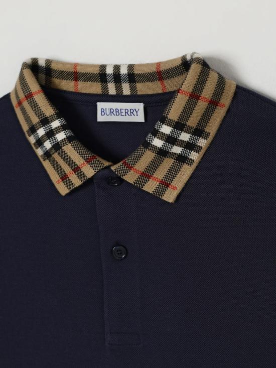 25FW [키즈] 버버리 폴로 셔츠 8113277 C1172 Blue - BURBERRY