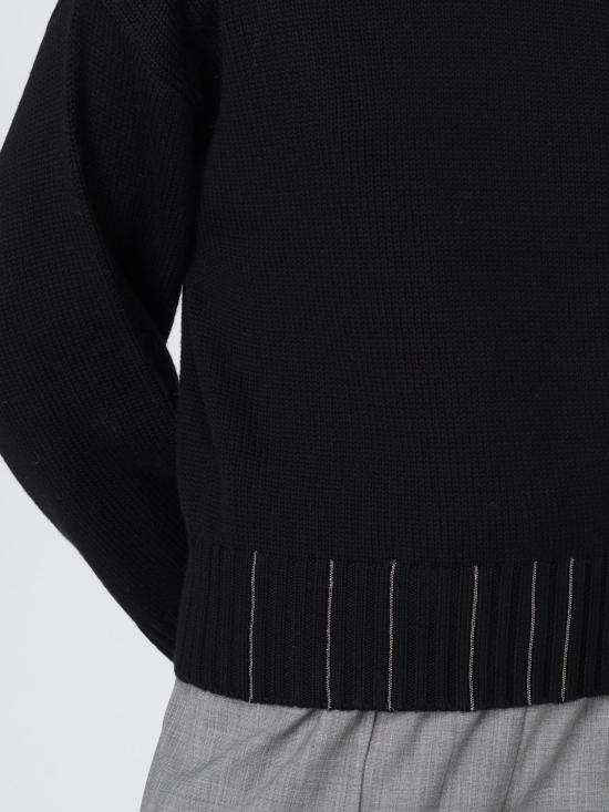 25FW 파비아나 필리피 리브드 모크 넥 스웨터 MAD215F104L558 8825 Black - FABIANA FILIPPI
