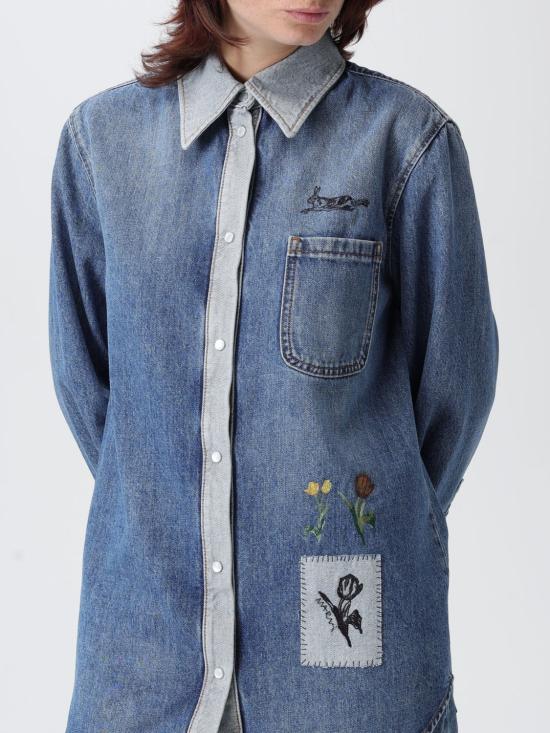 25FW 마르니 셔츠 CAJD0656X1USCY23 00B52 Gnawed Blue - MARNI