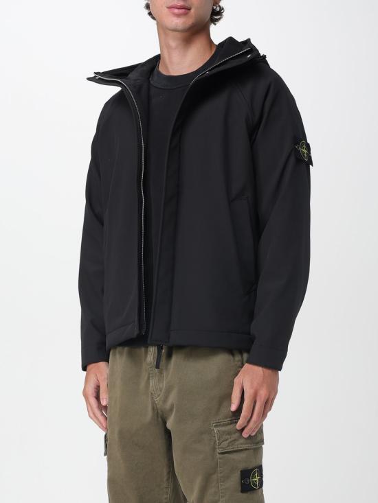 25FW 스톤 아일랜드 소프트 쉘-R E.다이 테크놀로지 리사이클 폴리에스터 라이트 후드 파카 Q100010S0B22 V0029 Black - STONE ISLAND