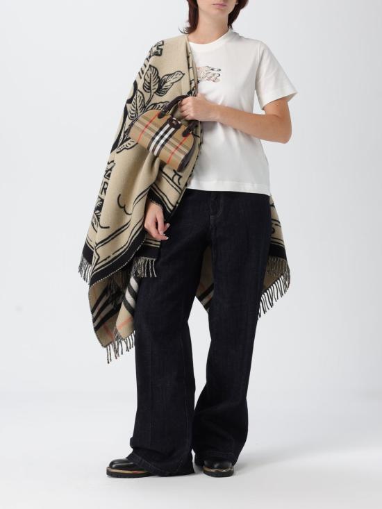 25FW 버버리 EKD 체크 코튼 티셔츠 8116161 White - BURBERRY