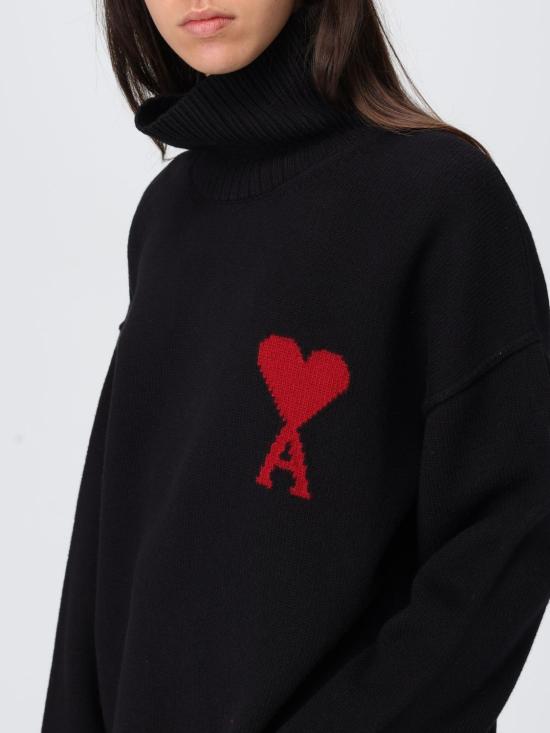 25FW 아미 ADC 터틀넥 스웨터  UKS839018 009 Black - AMI
