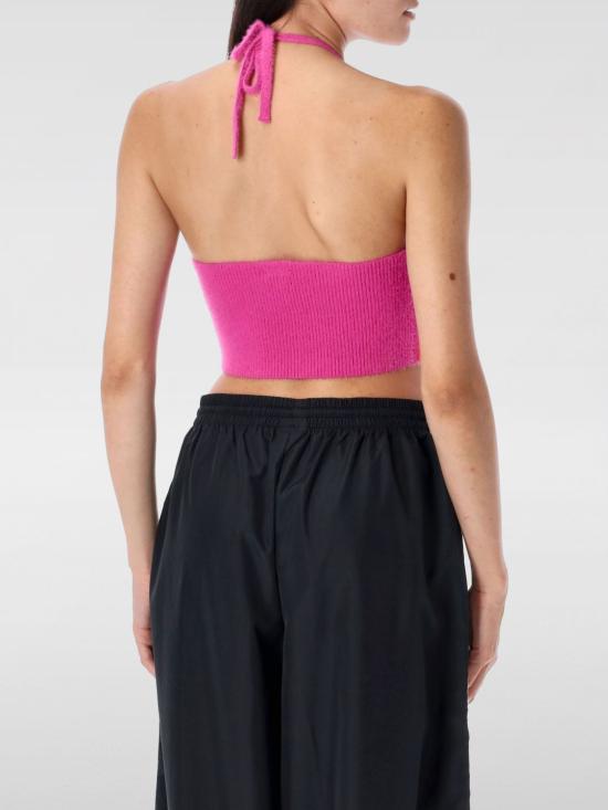 25FW 아디다스 플러피 니트 홀터 탑 JW6002 Pink - ADIDAS