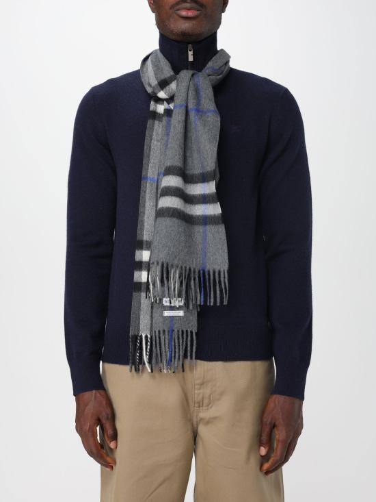 25FW 버버리 체크 캐시미어 스카프 8112642 Grey - BURBERRY