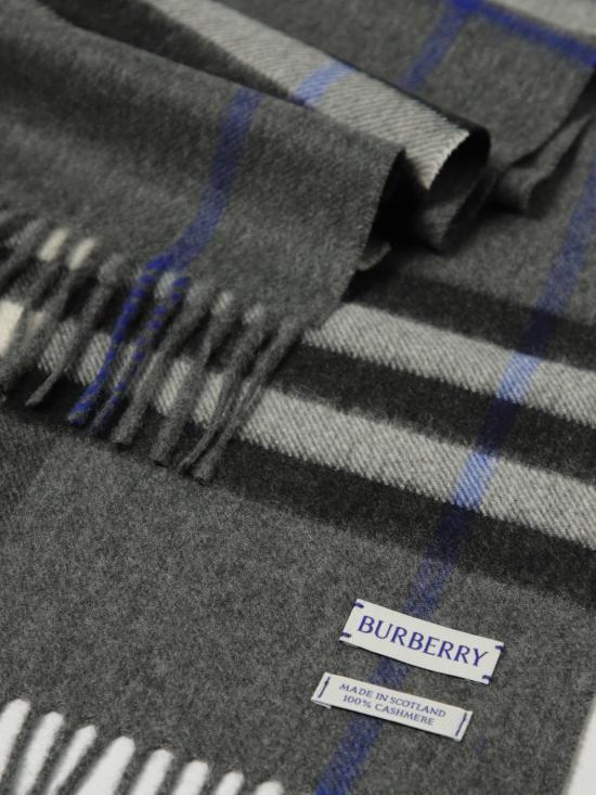25FW 버버리 체크 캐시미어 스카프 8112642 Grey - BURBERRY