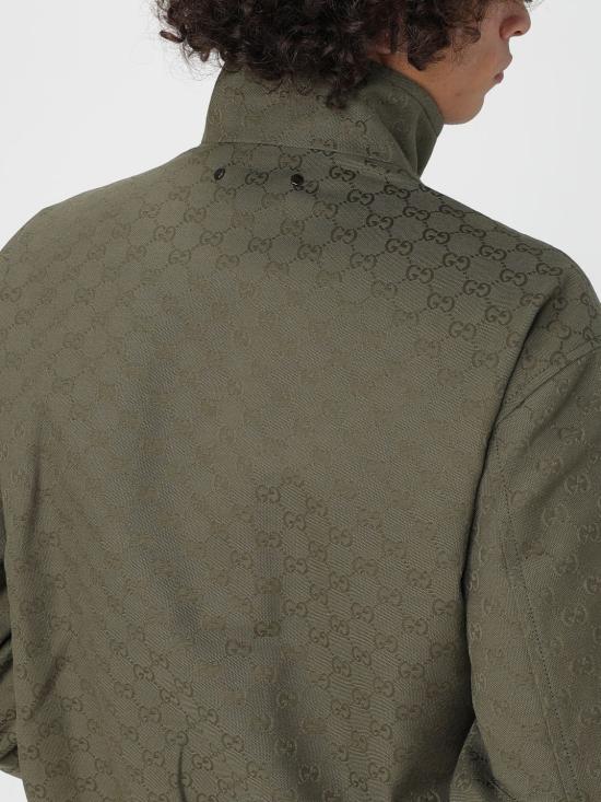 25FW 구찌 모노그램 패브릭 봄버 재킷 833484ZAF4S 3065 Green - GUCCI