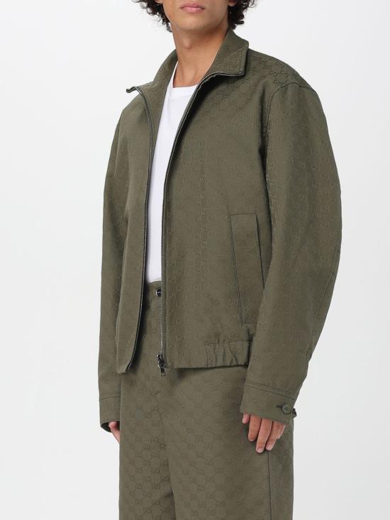 25FW 구찌 모노그램 패브릭 봄버 재킷 833484ZAF4S 3065 Green - GUCCI