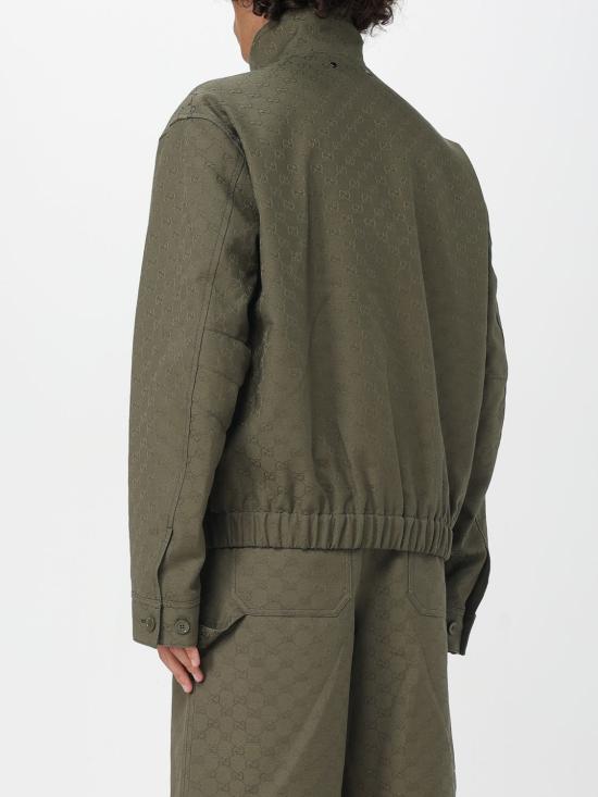25FW 구찌 모노그램 패브릭 봄버 재킷 833484ZAF4S 3065 Green - GUCCI
