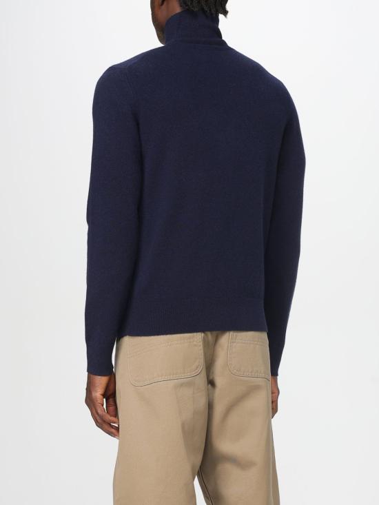 25FW 버버리 캐시미어 블렌드 하프 지퍼 스웨터 8112131 Blue - BURBERRY