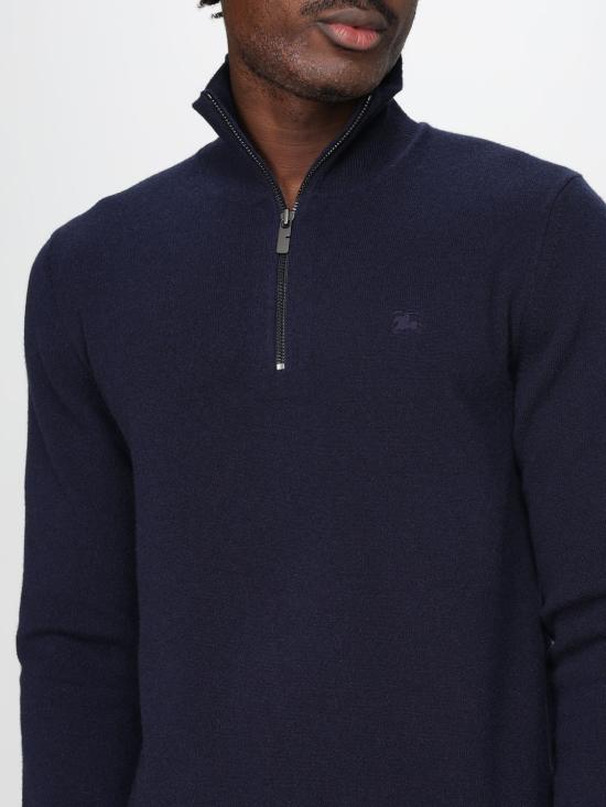 25FW 버버리 캐시미어 블렌드 하프 지퍼 스웨터 8112131 Blue - BURBERRY