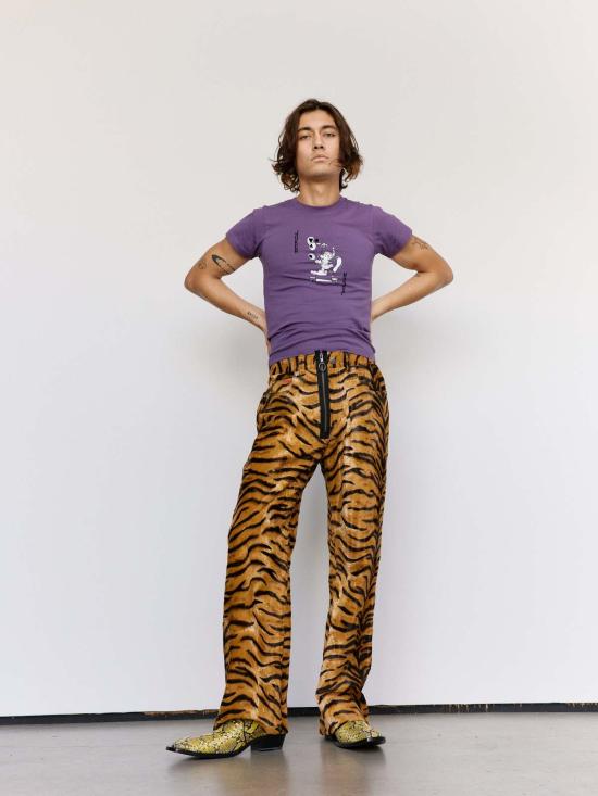  마틴로즈 반팔 티셔츠 마틴 로즈 퍼플 와인 조커 코튼 수축 티셔츠 - MARTINE ROSE