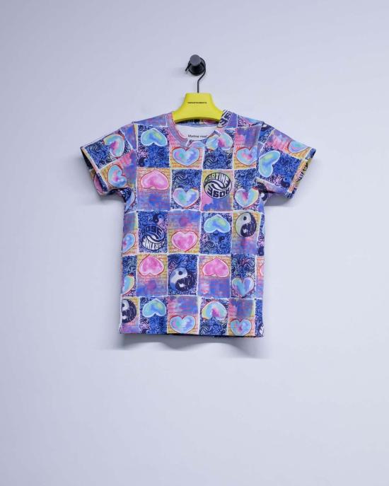  마틴로즈 긴팔 티셔츠 마틴 로즈 블루 하트 코튼 슈렁큰 티셔츠 - MARTINE ROSE