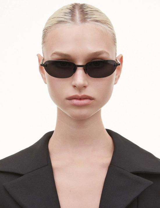  치미 안경 아이웨어 무테 타원형 선글라스 블랙 - CHIMI