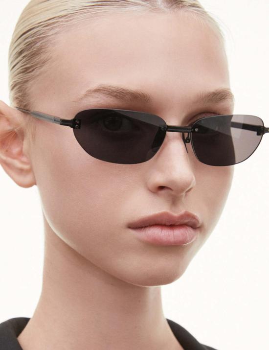  치미 안경 아이웨어 무테 타원형 선글라스 블랙 - CHIMI