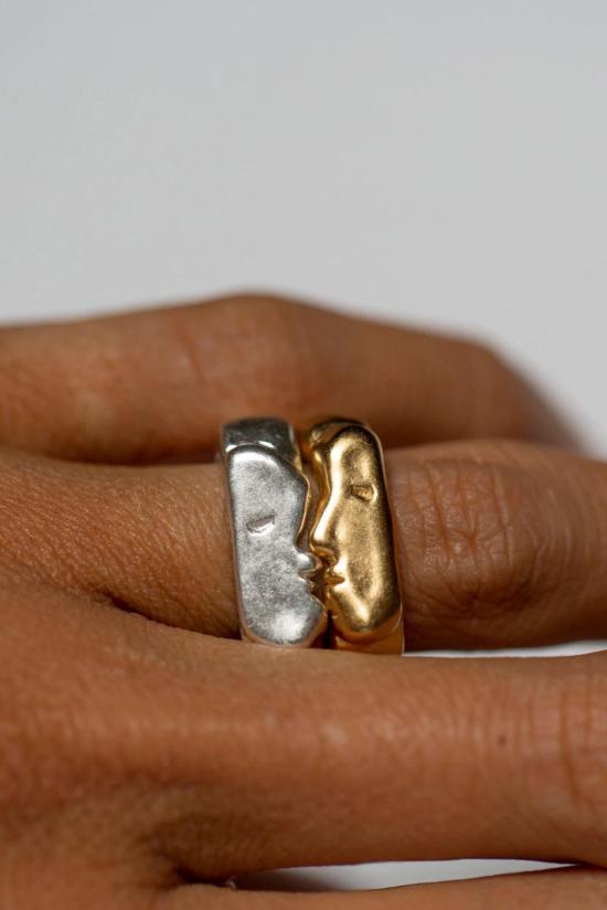  옥스보우 반지 키스 링 스털링 실버/골드 - OXBOW