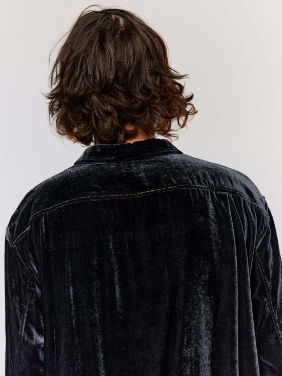  마리아노 긴팔 셔츠 Magliano 블랙 벨벳 오피치나 피자마 셔츠 - MAGLIANO