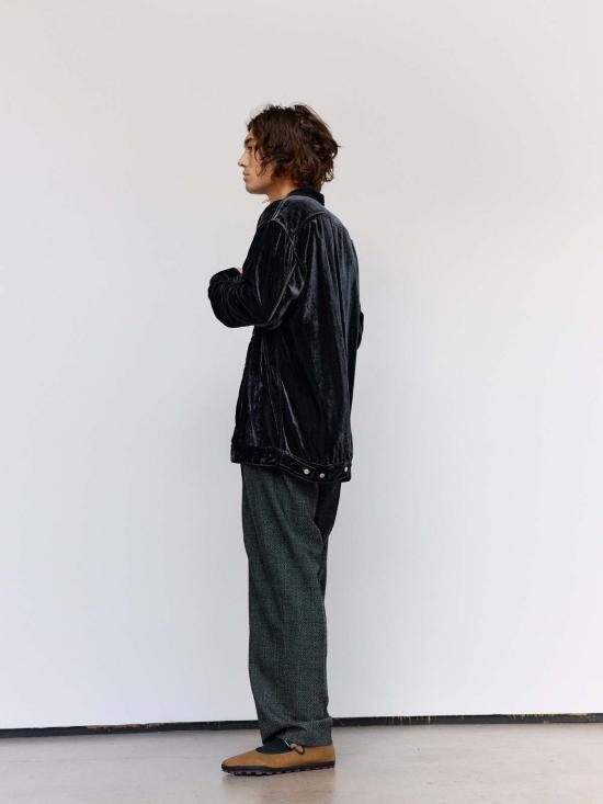  마리아노 긴팔 셔츠 Magliano 블랙 벨벳 오피치나 피자마 셔츠 - MAGLIANO