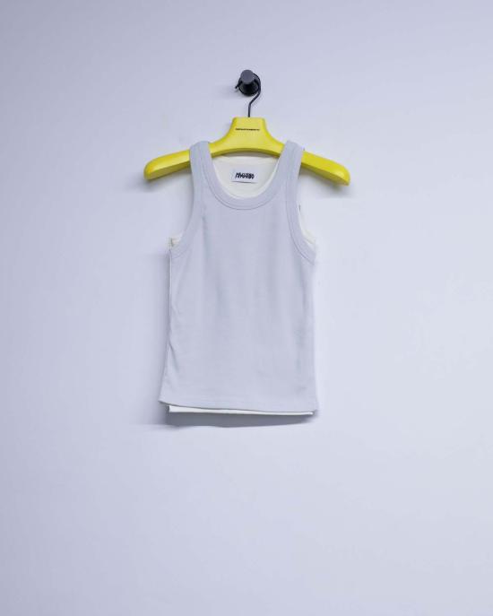  마리아노 민소매 티셔츠 마글리아노 더티 화이트 코튼 누도 랩드 탱크탑 - MAGLIANO