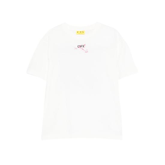 25FW [키즈] 오프화이트 티셔츠 OGAA001F25JE R008 0132 WHITE