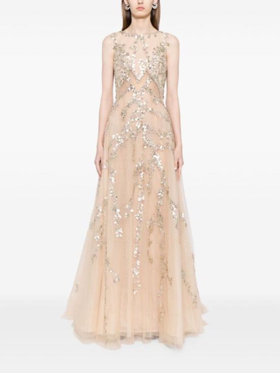  사이드 코베이시 롱 원피스 비즈 장식이 있는 얇은 명주 드레스 - SAIID KOBEISY