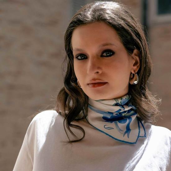  Elizabetta 머플러/스카프 패랭이꽃 실크 반다나 스카프 - OTHER BRANDS