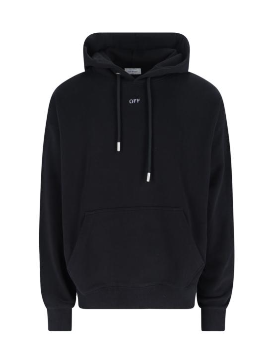 25FW 오프화이트 스텐실 에로우 스케이트 후드 티셔츠 OMBB085F25FLE00H 1041 Black