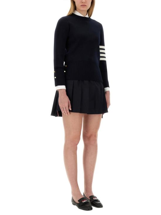 25FW 톰브라운 울 밀라노 스티치 클래식 4바 풀오버 니트 FKA239A 00014415 Blue - THOM BROWNE