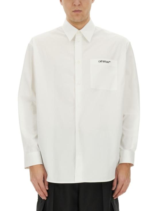  오프화이트 긴팔 셔츠 OMGE004 C99FAB0020110 White