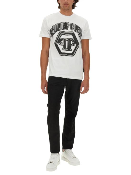  필립 플레인 반팔 티셔츠 MTK7449 PJY002N01 White - PHILIPP PLEIN