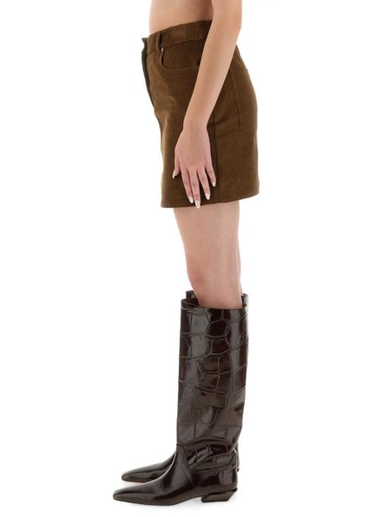25FW 모스키노 숏 스커트 01038220 0095 Brown - MOSCHINO