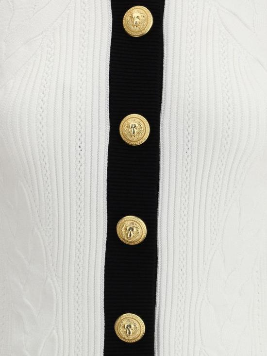 25FW 발망 가디건 FF1KL191KI64 GAB WHITE - BALMAIN