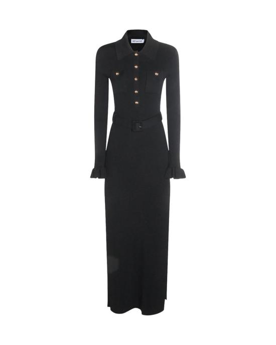 25FW 셀프 포트레이트 롱 원피스 AW25007XB Black