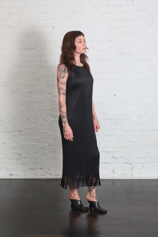  플리츠플리즈 롱 원피스 이세이 미야케 플리츠 플리즈 웨이브 프린지 드레스 - PLEATS PLEASE