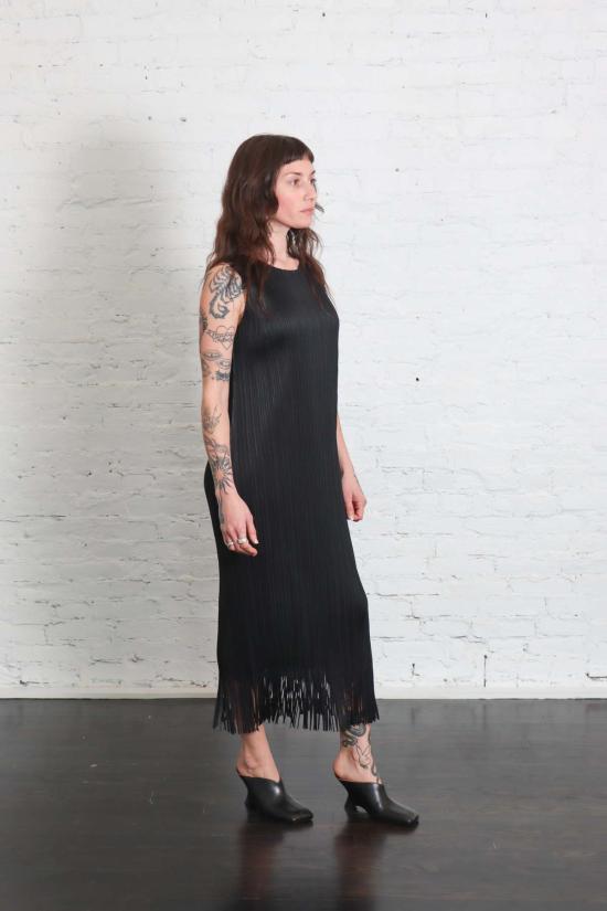  플리츠플리즈 롱 원피스 이세이 미야케 플리츠 플리즈 웨이브 프린지 드레스 - PLEATS PLEASE