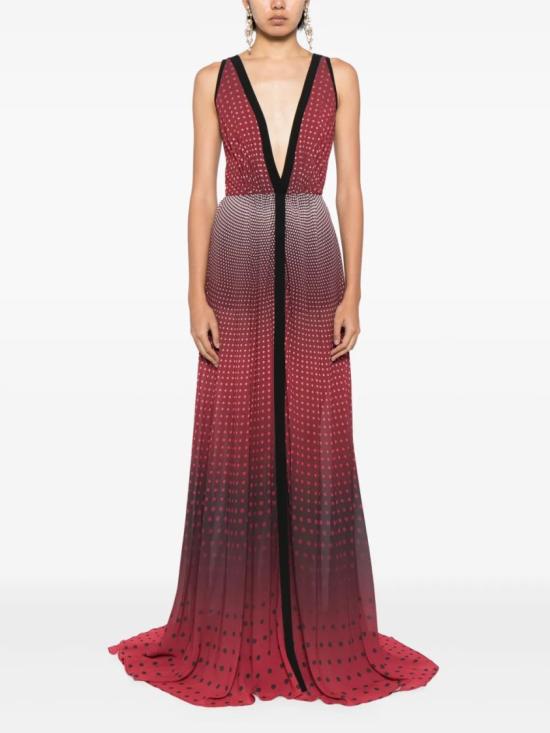  사이드 코베이시 롱 원피스 폴카 도트 프린트 그라데이션 효과 드레스 - SAIID KOBEISY