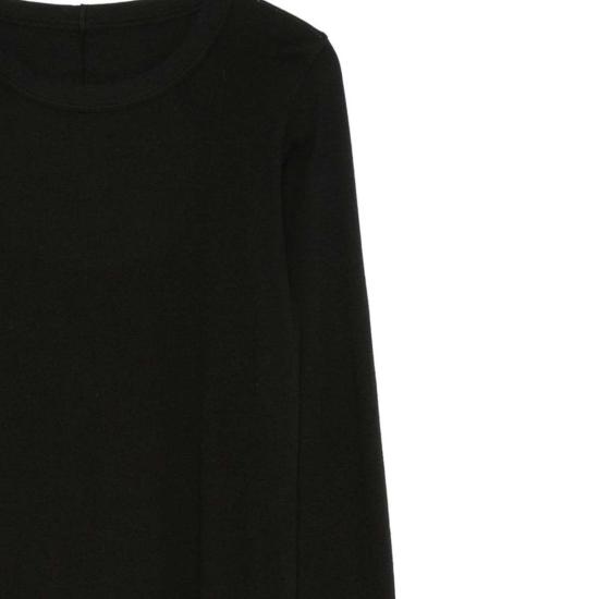  릭 오웬스 긴팔 티셔츠 리브 롱슬리브  블랙 - RICK OWENS