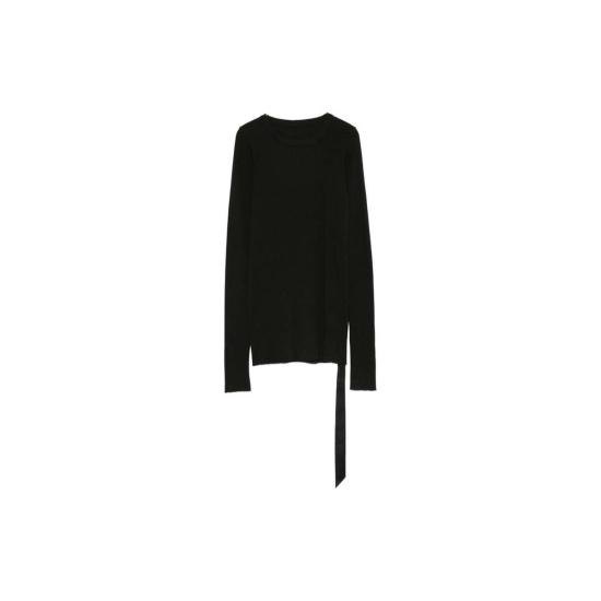  릭 오웬스 긴팔 티셔츠 리브 롱슬리브  블랙 - RICK OWENS
