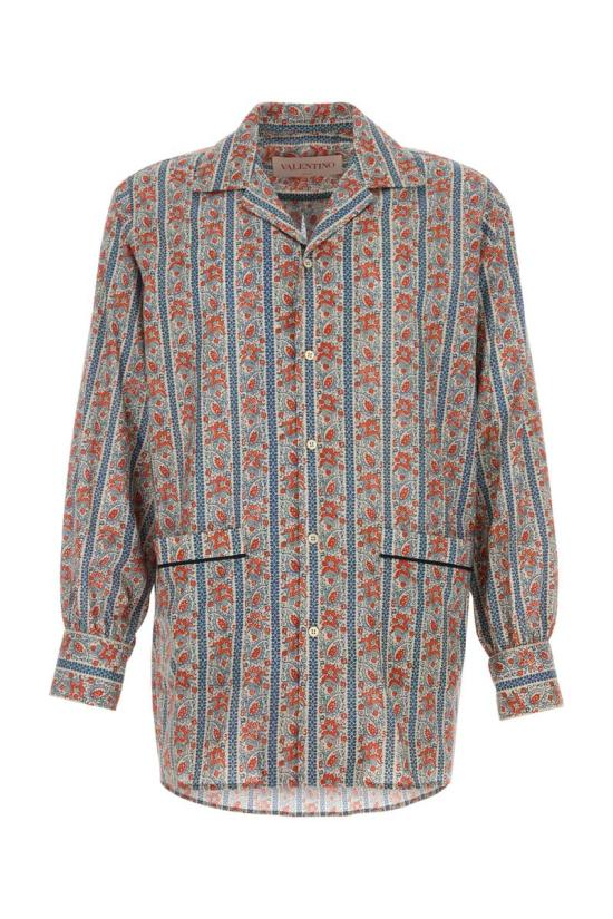 25SS 발렌티노 가라바니 긴팔 셔츠 6V3ABQ65AN2 QQX VOYAGEIMAGINAIREBEIGEBLUROSSO