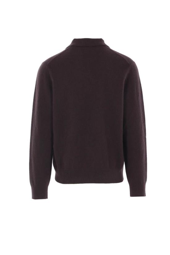 25FW 버버리 롱 슬리브 캐시미어 블렌드 폴로 셔츠 8113792C3475 SCORCHED BROWN - BURBERRY