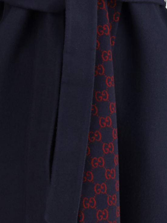 25FW 구찌 리버서블 GG 실크 울 블렌드 코트 793634ZAQW0 4692 BLUE - GUCCI