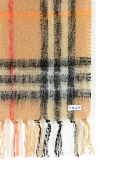 25FW 버버리 체크 모헤어 울 스카프 8112967B9719 Beige - BURBERRY