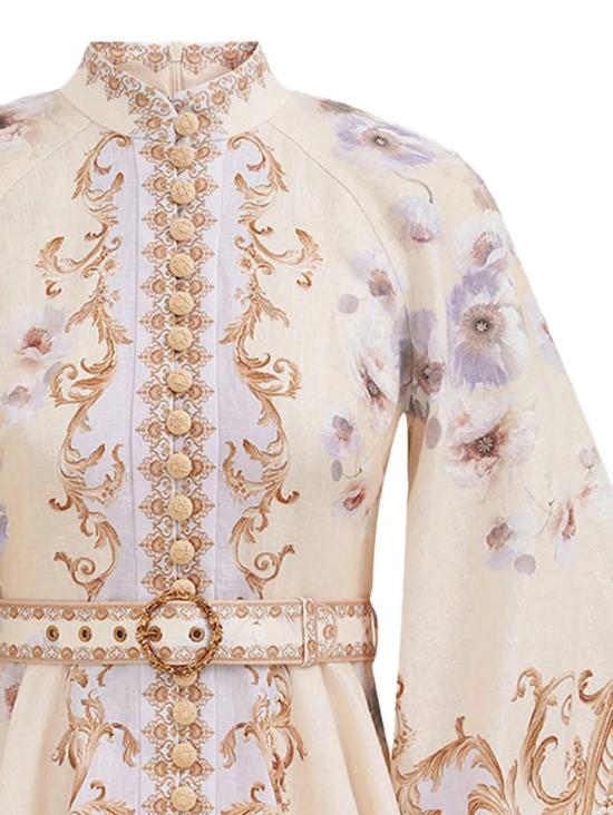 25FW 짐머만 히프노틱 버튼 미니 드레스 3970DF251LILPP LILAC POPPY - ZIMMERMANN