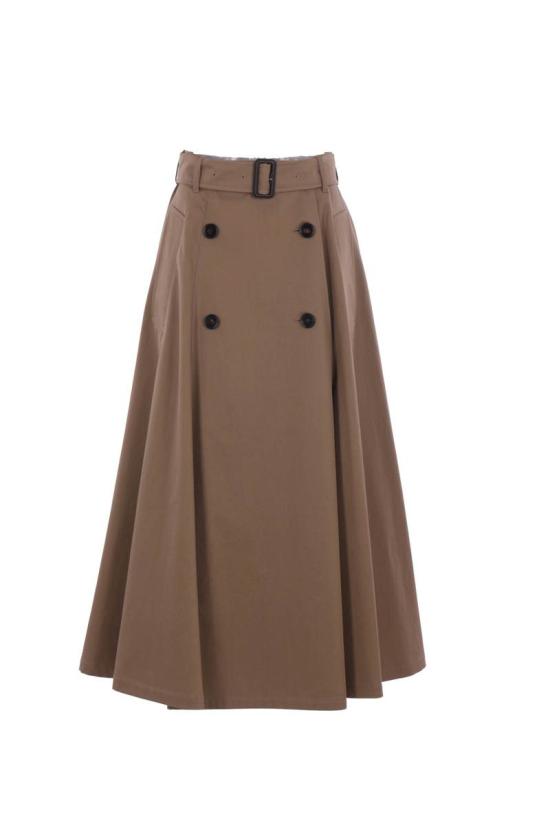 25FW 버버리 개버딘 트렌치 미디 스커트 8113541A3324 CLAY BROWN