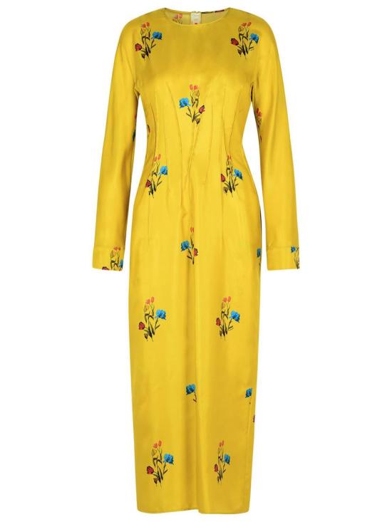 25FW 마르니 롱 원피스 ABMA1444A0 UTSG37TUV42 YELLOW