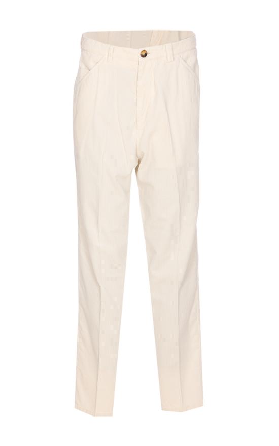 25FW 브루넬로 쿠치넬리 스트레이트 팬츠 M280UH0660 C6007 White