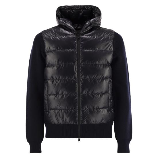 25FW 몽클레어 숏패딩 울 후드 집업 K20919B00041 NAVY