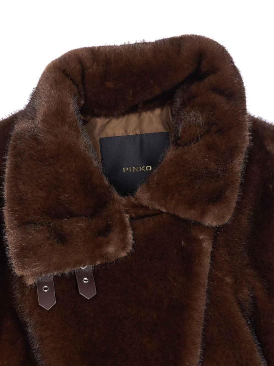  핑코 페이크 퍼 케이프 103837A2PID49 Brown - PINKO